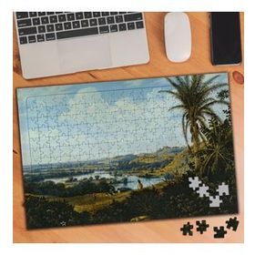 72209 Palmiyeli Göl Manzarası Sanatsal 240 Parça Puzzle Yapboz
