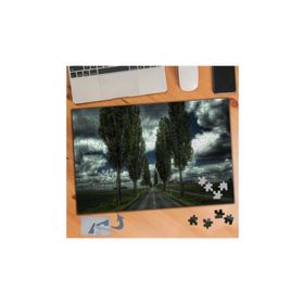 724 Ağaçlı Karayolu Kara Bulut 240 Parça Puzzle Yapboz Tablo