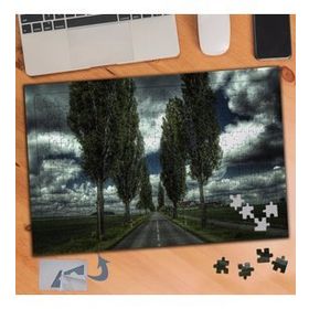 724 Ağaçlı Karayolu Kara Bulut 240 Parça Puzzle Yapboz Tablo