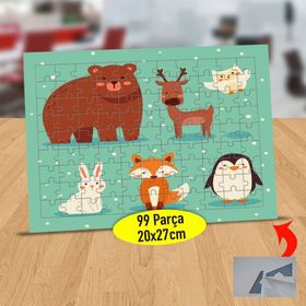 724006 Çizimsel Sevimli Hayvanlar 99 Parça Puzzle Yapboz Tablo