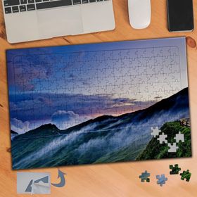 726 Bulutlu Gökyüzü Dağ Doğa 240 Parça Puzzle Yapboz Tablo