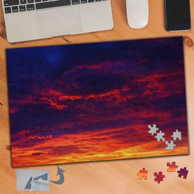 732 Mor Kıızıl Gökyüzü Manzara 240 Parça Puzzle Yapboz Tablo