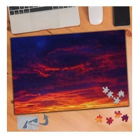 732 Mor Kıızıl Gökyüzü Manzara 240 Parça Puzzle Yapboz Tablo