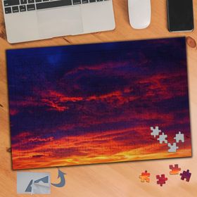 732 Mor Kıızıl Gökyüzü Manzara 240 Parça Puzzle Yapboz Tablo