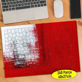 73584177 Kırmızı beyaz Boya Desenleri 240 Parça Puzzle Yapboz