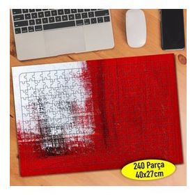 73584177 Kırmızı beyaz Boya Desenleri 240 Parça Puzzle Yapboz