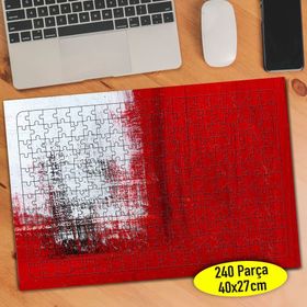 73584177 Kırmızı beyaz Boya Desenleri 240 Parça Puzzle Yapboz