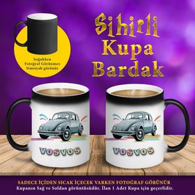 73707S Sevimli Vosvos Retro Araba Sihirli Kupa Bardak