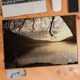 738 Kuru Ağaçlar Ve Göl 240 Parça Puzzle Yapboz Tablo