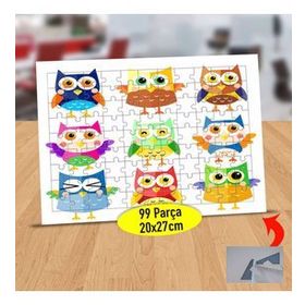 7387 Rengarenk Sevimli Baykuşlar 99 Parça Puzzle Yapboz Tablo
