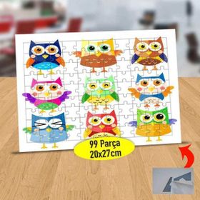 7387 Rengarenk Sevimli Baykuşlar 99 Parça Puzzle Yapboz Tablo