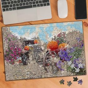 74289 Çiçek Bahçesinde Nostalji Araba 240 Parça Puzzle Yapboz