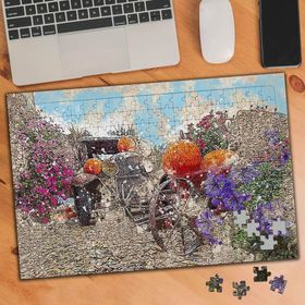 74289 Çiçek Bahçesinde Nostalji Araba 240 Parça Puzzle Yapboz