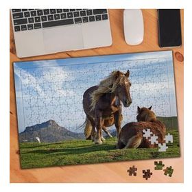 74291 Çimenlerin Üstünde Otlayan Atlar 240 Parça Puzzle Yapboz