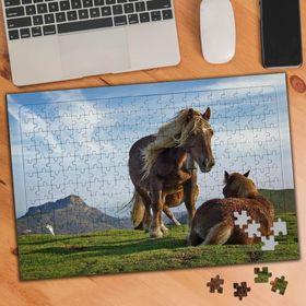 74291 Çimenlerin Üstünde Otlayan Atlar 240 Parça Puzzle Yapboz