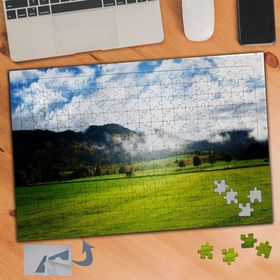 745 Bulutlu Gökyüzü Çimenler 240 Parça Puzzle Yapboz Tablo