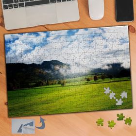 745 Bulutlu Gökyüzü Çimenler 240 Parça Puzzle Yapboz Tablo