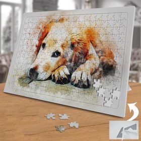 74553 Suluboya Efekti Sevimli Köpek 240 Parça Puzzle Yapboz