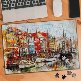 74554 Evler Deniz Kıyısında Tekneler 240 Parça Puzzle Yapboz