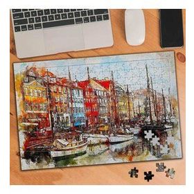 74554 Evler Deniz Kıyısında Tekneler 240 Parça Puzzle Yapboz