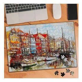 74554 Evler Deniz Kıyısında Tekneler 240 Parça Puzzle Yapboz