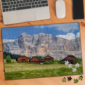 74672 Ahşap Evler ve Dev Dağlar 240 Parça Puzzle Yapboz