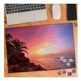 74704 Kızıl Gökyüzü Kumsaldaki Ağaçlar 240 Parça Puzzle Yapboz