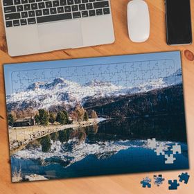 74748 Karlı Dağlar Göl ve Küçük Ev 240 Parça Puzzle Yapboz