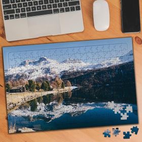 74748 Karlı Dağlar Göl ve Küçük Ev 240 Parça Puzzle Yapboz