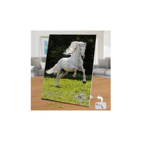 74765 Çimenler Üstünde Beyaz Tüylü At 240 Parça Puzzle Yapboz