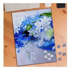 74784 Mavi ve Beyaz Güzel Çiçekler 240 Parça Puzzle Yapboz