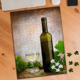 74800 Beyaz Üzüm Şarap Şişesi Fotoğrafı 240 Parça Puzzle Yapboz