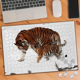 74895 Yavru ve Anne Kaplan 240 Parça Puzzle Yapboz