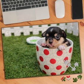 74947 Fincan İçinde Yaramaz Yavru Köpek 240 Parça Puzzle Yapboz
