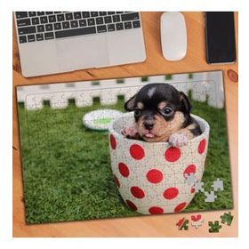 74947 Fincan İçinde Yaramaz Yavru Köpek 240 Parça Puzzle Yapboz