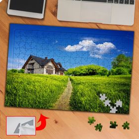75 Müstakil Şirin Ev Manzarası 240 Parça Puzzle Yapboz Tablo