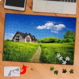 75 Müstakil Şirin Ev Manzarası 240 Parça Puzzle Yapboz Tablo