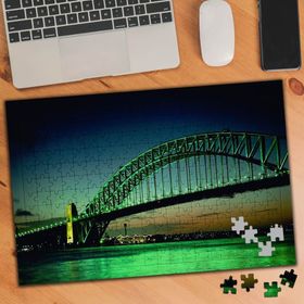 75017 Yeşil Renkte Demir Köprü Manzarası 240 Parça Puzzle Yapboz