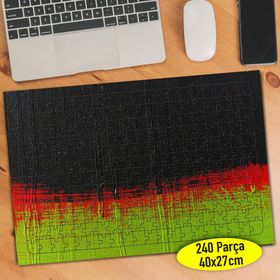 7509 Kırmızı Yeşil Siyah Boya Desenleri 240 Parça Puzzle Yapboz