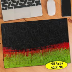 7509 Kırmızı Yeşil Siyah Boya Desenleri 240 Parça Puzzle Yapboz