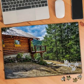 75095 Naturel Ahşap Yayla Evi 240 Parça Puzzle Yapboz