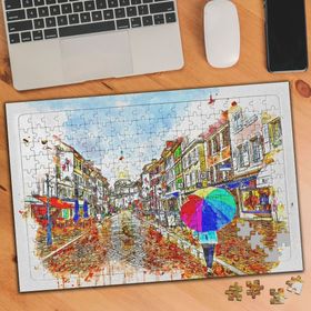 75128 Suluboya Sanatı Şemsiyeli Kız 240 Parça Puzzle Yapboz