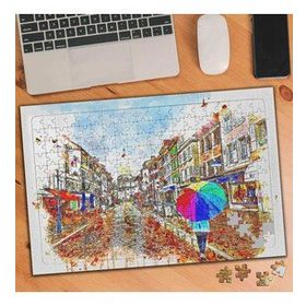 75128 Suluboya Sanatı Şemsiyeli Kız 240 Parça Puzzle Yapboz
