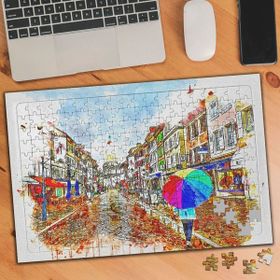 75128 Suluboya Sanatı Şemsiyeli Kız 240 Parça Puzzle Yapboz
