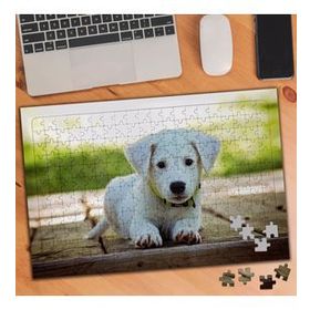 75137 Beyaz Tüylü Sevimli Yavru Köpek 240 Parça Puzzle Yapboz