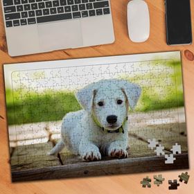 75137 Beyaz Tüylü Sevimli Yavru Köpek 240 Parça Puzzle Yapboz
