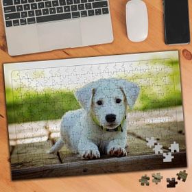 75137 Beyaz Tüylü Sevimli Yavru Köpek 240 Parça Puzzle Yapboz