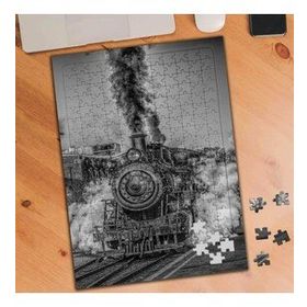 75221 Gri Resim Buharlı Lokomotif 240 Parça Puzzle Yapboz