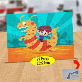 7531497 Canavar Üstünde Küçük Çocuk 99 Parça Puzzle Yapboz Tablo