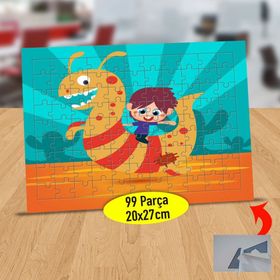 7531497 Canavar Üstünde Küçük Çocuk 99 Parça Puzzle Yapboz Tablo